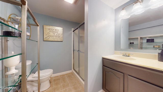 785 Milford Rd, Dingmans Ferry, PA 18328 - full bath featuring vanity, a stall shower, and tile patterned floors