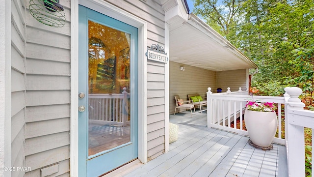 785 Milford Rd, Dingmans Ferry, PA 18328 - doorway to property with a wooden deck
