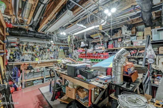 interior space with a workshop area