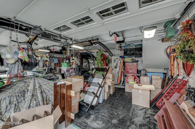 interior space with a garage