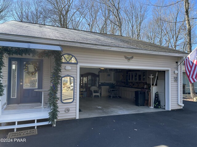 view of garage