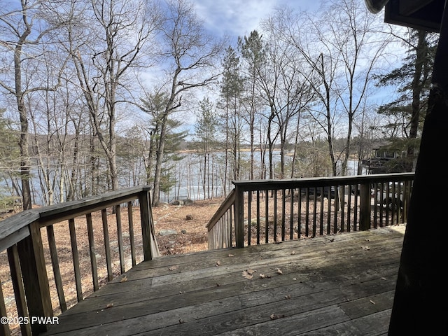 129 Waterview Dr, Lords Valley, PA 18428 - deck featuring a water view