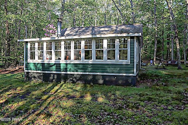 138 Lake Minisink Rd E, Dingmans Ferry, PA 18328 - view of outdoor structure with a forest view