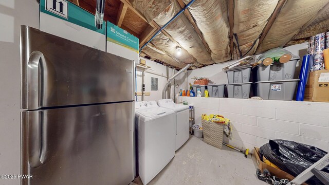 163 Wild Acres Dr, Dingmans Ferry, PA 18328 - washroom featuring separate washer and dryer