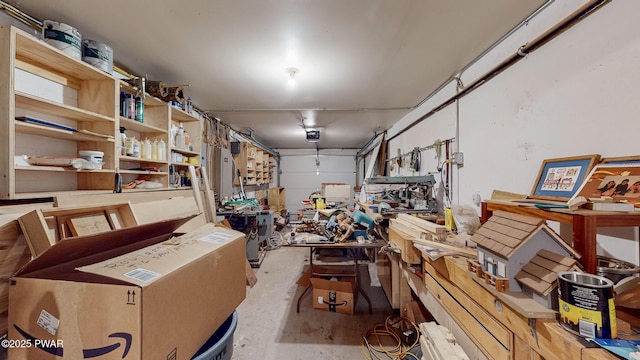 163 Wild Acres Dr, Dingmans Ferry, PA 18328 - garage featuring a workshop area and a garage door opener