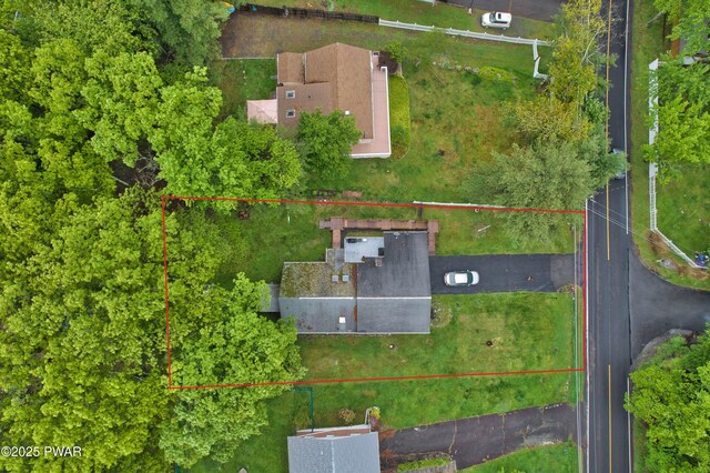 163 Wild Acres Dr, Dingmans Ferry, PA 18328 - aerial view of property and surrounding area featuring property boundaries highlighted