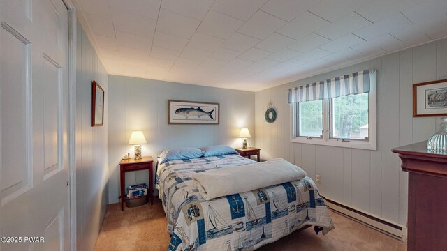 163 Wild Acres Dr, Dingmans Ferry, PA 18328 - bedroom with a baseboard heating unit and carpet floors