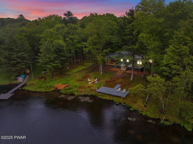 105 Cherry Point Ct, Hawley, PA 18428 - view of subject property with a large body of water and a heavily wooded area