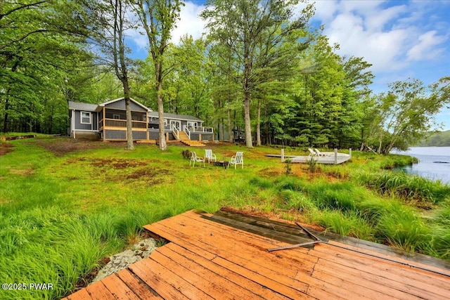 105 Cherry Point Ct, Hawley, PA 18428 - wooden deck featuring a water view