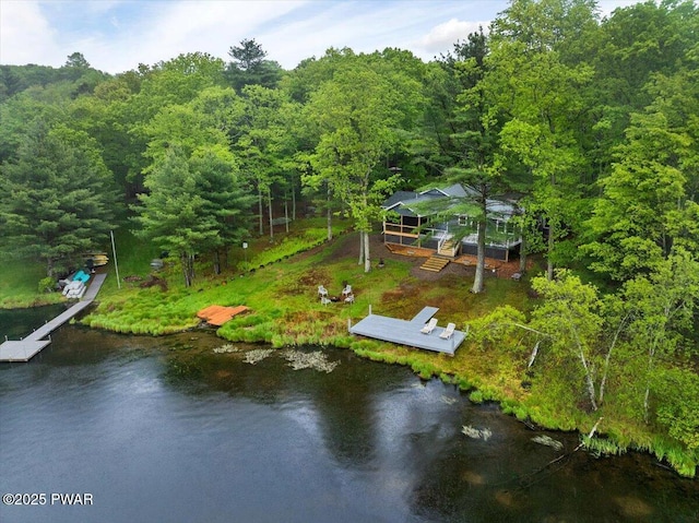 105 Cherry Point Ct, Hawley, PA 18428 - view of subject property with a nearby body of water and a forest