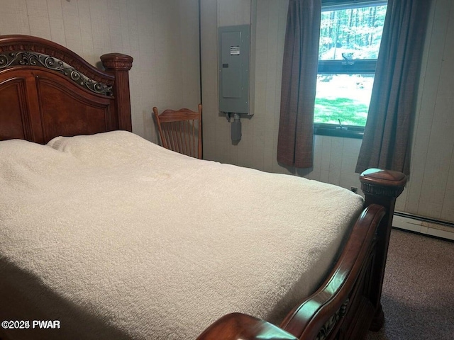 106 Chestnut Dr, Greentown, PA 18426 - bedroom featuring electric panel, carpet, and baseboard heating