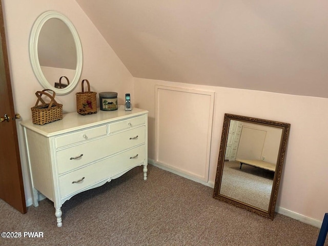 106 Chestnut Dr, Greentown, PA 18426 - bedroom with lofted ceiling, carpet, and baseboards