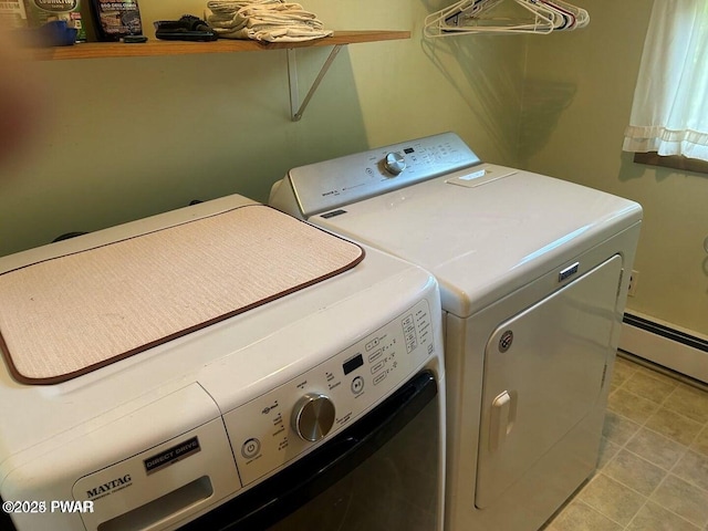 106 Chestnut Dr, Greentown, PA 18426 - laundry room featuring independent washer and dryer and baseboard heating