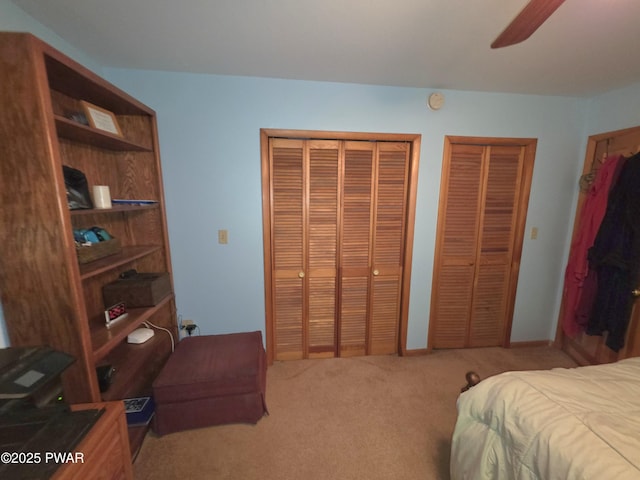 1304 Pratt Hollow Rd, Nicholson, PA 18446 - carpeted bedroom featuring multiple closets and a ceiling fan