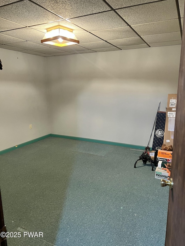 1304 Pratt Hollow Rd, Nicholson, PA 18446 - carpeted spare room featuring baseboards and a drop ceiling