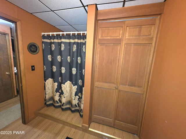 1304 Pratt Hollow Rd, Nicholson, PA 18446 - bathroom featuring wood finished floors and curtained shower