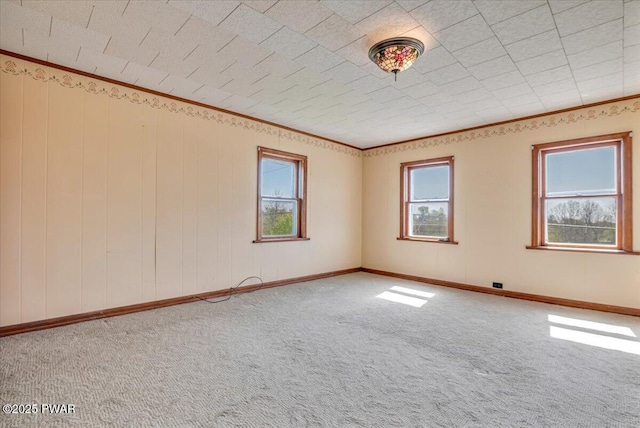 1409 Beach Lake Hwy, Beach Lake, PA 18405 - unfurnished room featuring crown molding, carpet floors, and baseboards
