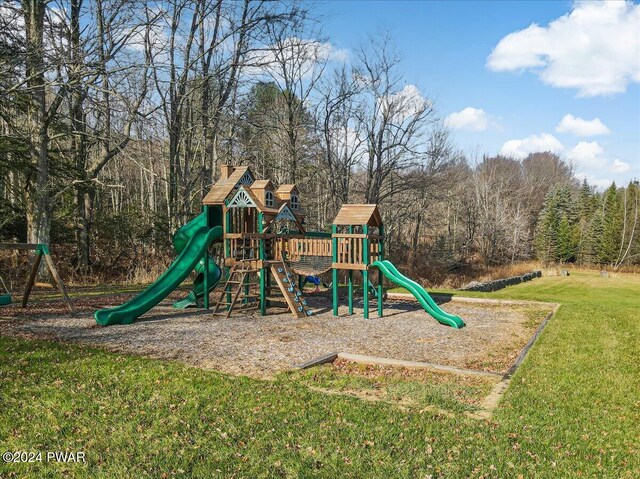 view of playground featuring a yard