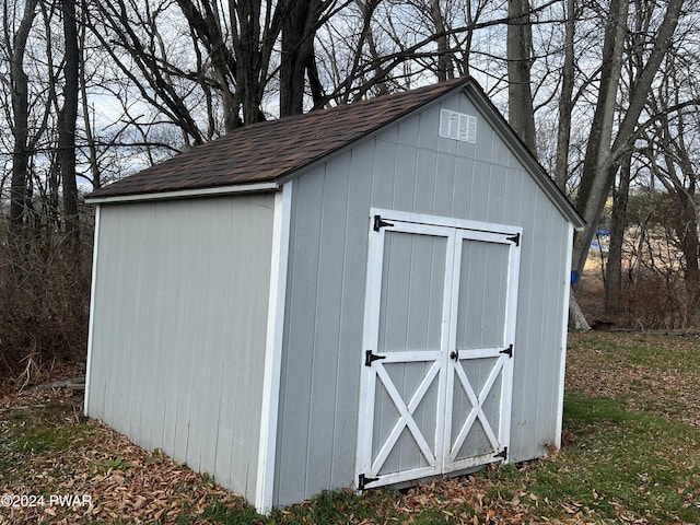 view of shed