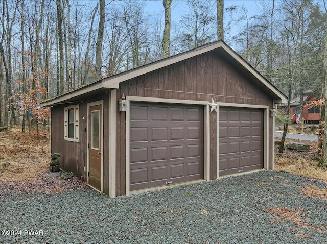 view of garage