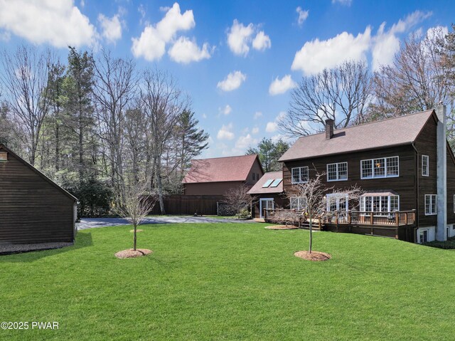 114 Wisener Ln, Shohola, PA 18458 - view of yard featuring a wooden deck