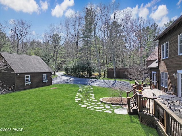 114 Wisener Ln, Shohola, PA 18458 - view of yard with a wooden deck