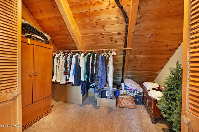 114 Wisener Ln, Shohola, PA 18458 - spacious closet featuring carpet and lofted ceiling