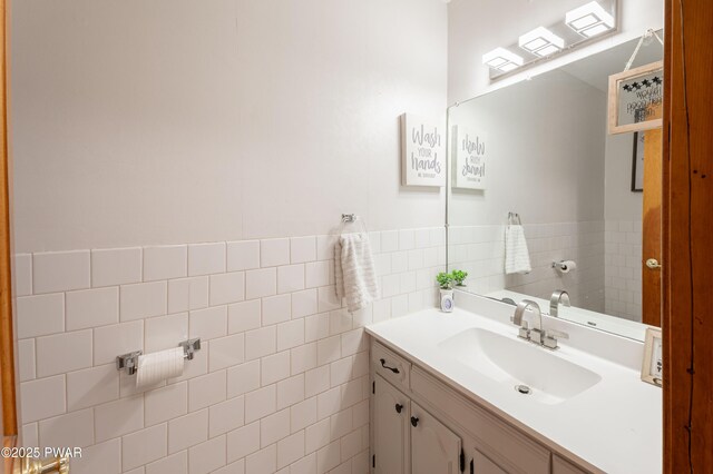 65 N Shore Dr, Albrightsville, PA 18210 - bathroom with vanity and tile walls