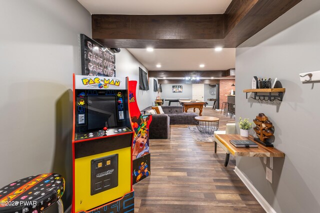 65 N Shore Dr, Albrightsville, PA 18210 - game room featuring recessed lighting, wood finished floors, and pool table