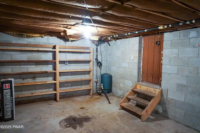 view of unfinished basement