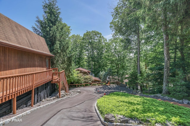 view of yard featuring a deck