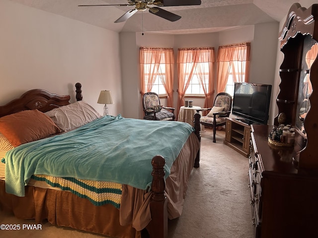 bedroom with carpet and ceiling fan