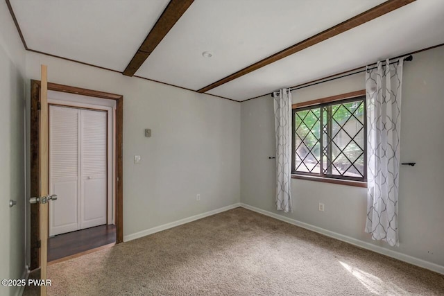 268 S Fairway Dr, Lake Ariel, PA 18436 - carpeted spare room featuring beam ceiling and baseboards