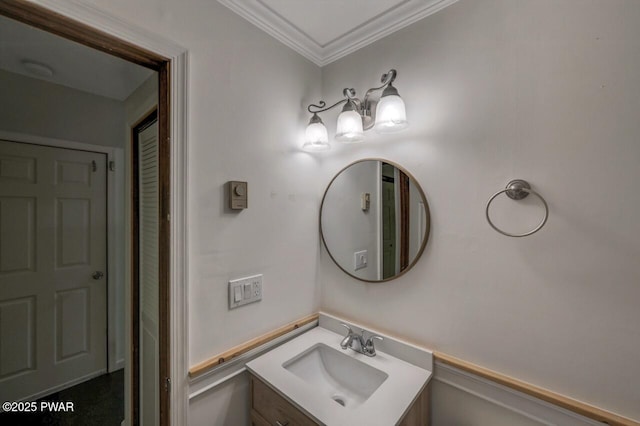 268 S Fairway Dr, Lake Ariel, PA 18436 - bathroom with vanity and ornamental molding