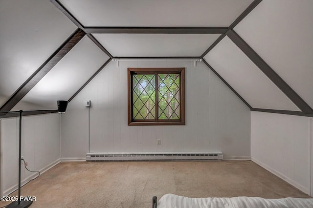 268 S Fairway Dr, Lake Ariel, PA 18436 - bonus room with baseboard heating, carpet flooring, and vaulted ceiling