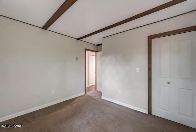 268 S Fairway Dr, Lake Ariel, PA 18436 - unfurnished bedroom featuring carpet and beam ceiling