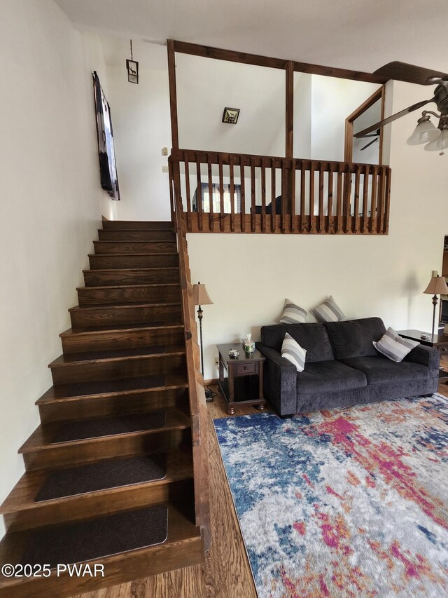 16 Gate Ct S Unit 2258, Lake Ariel, PA 18436 - staircase with a ceiling fan and wood finished floors