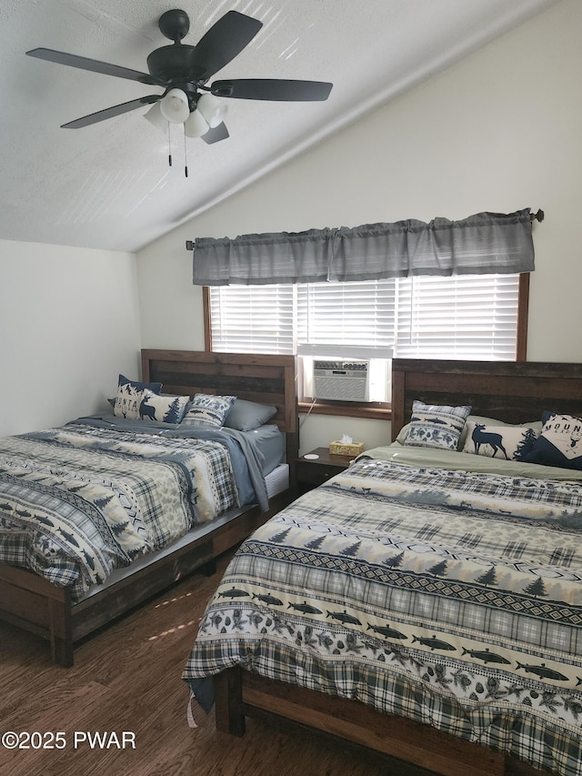 16 Gate Ct S Unit 2258, Lake Ariel, PA 18436 - bedroom with vaulted ceiling, wood finished floors, cooling unit, and ceiling fan