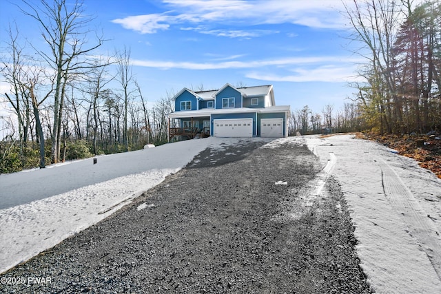 view of front of house with a garage