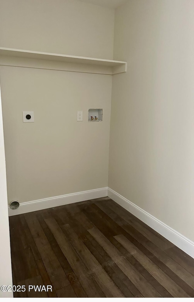 119 Lenape Dr, Milford, PA 18337 - laundry room featuring washer hookup, dark wood finished floors, and hookup for an electric dryer