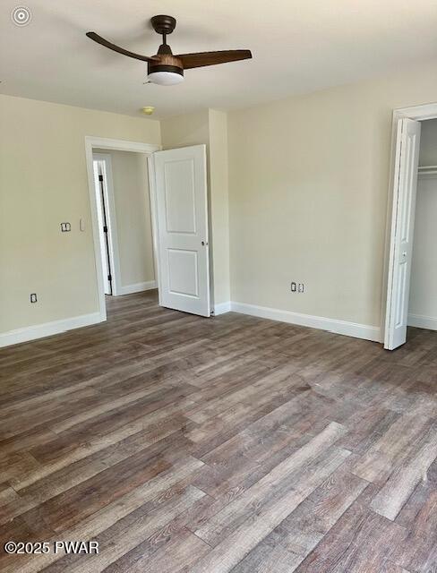 119 Lenape Dr, Milford, PA 18337 - unfurnished room featuring ceiling fan and dark wood-style flooring