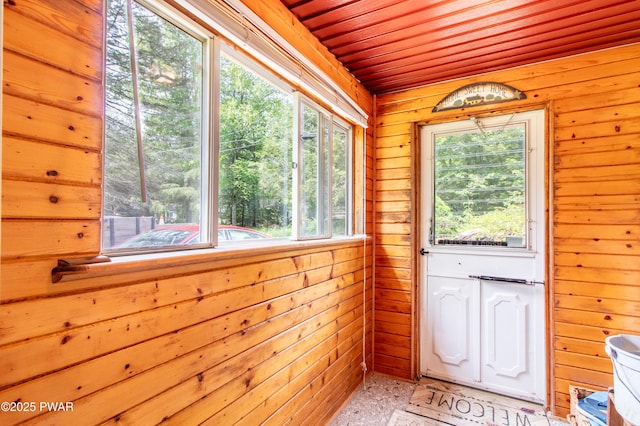 114 Springbrook Ln, Greentown, PA 18426 - entryway featuring wood ceiling and wood walls