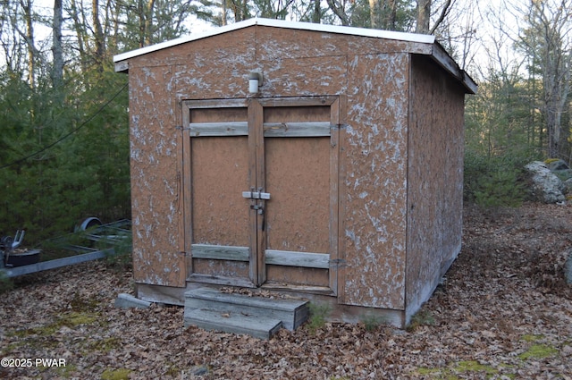 view of shed