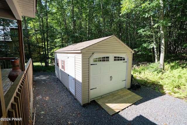 view of garage