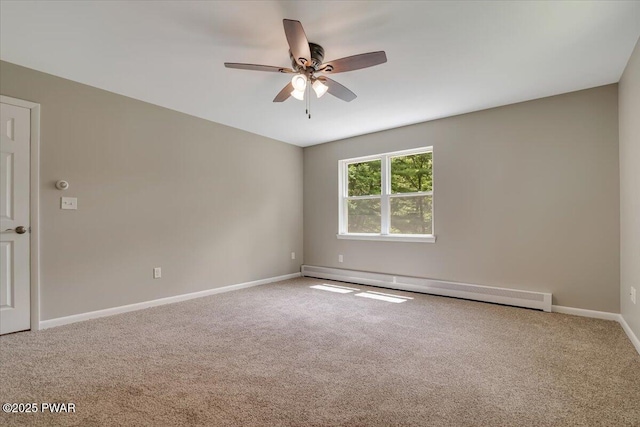 1039 Towpath Rd, Hawley, PA 18428 - carpeted empty room featuring baseboard heating and ceiling fan