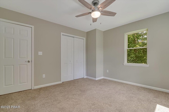 1039 Towpath Rd, Hawley, PA 18428 - unfurnished bedroom featuring carpet floors, a closet, and a ceiling fan