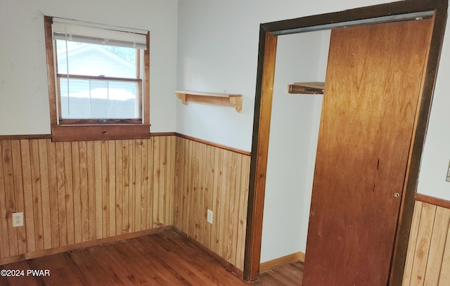 interior space with hardwood / wood-style floors