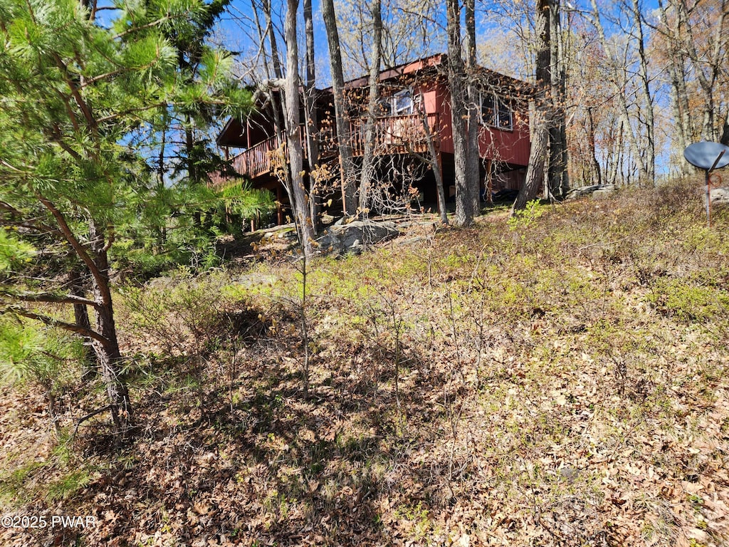 800 Pony Ct, Lords Valley, PA 18428 - view of yard with a wooden deck