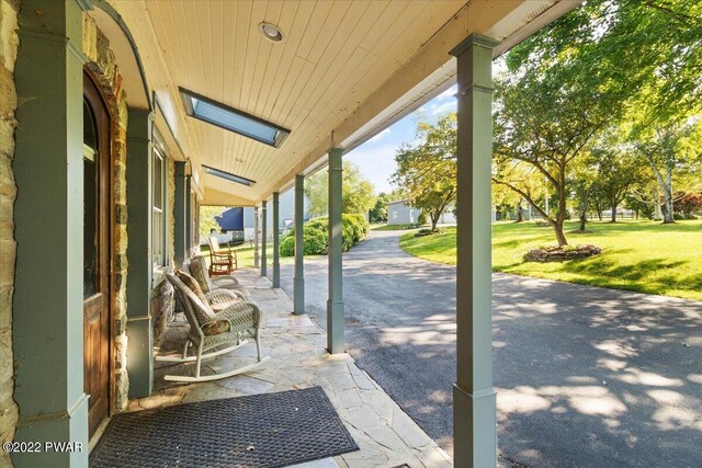 view of patio with a porch