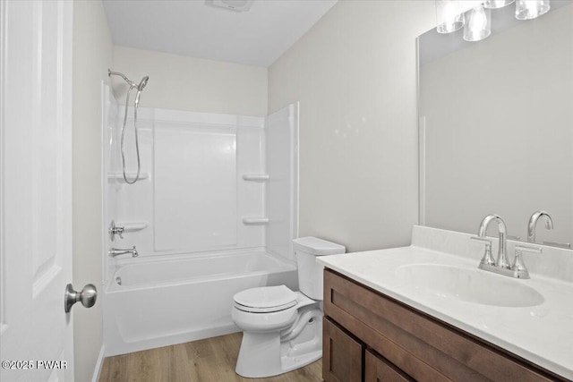 128 Copper Mountain Dr, Tafton, PA 18464 - bathroom with vanity, wood finished floors, and shower / bath combination